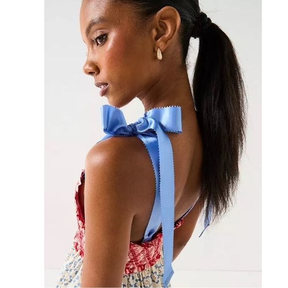 Free People Bluebell Maxi Dress Cherry Combo Medium NWT Picnic Prairie Bohemian - Picture 8 of 17